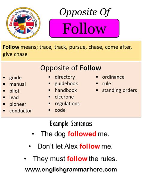 follow opposite word